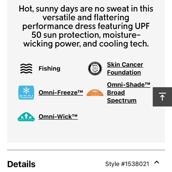 NWT Columbia PFG Freezer III dress with polka dots - Picture 7 of 7